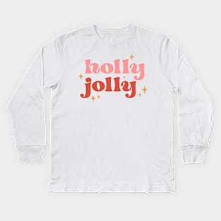 Holly jolly holidays design Kids Long Sleeve T-Shirt